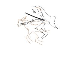knight riding a horse drawing by enthusi in Artbitrator