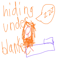 hiding under blanket drawing by shamsa in Artbitrator