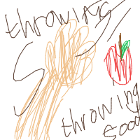 throwing food drawing by shamsa in Artbitrator