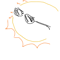 sun wearing sunglasses drawing by samsch in Artbitrator