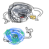 moon eating cheese drawing by samsch in Artbitrator