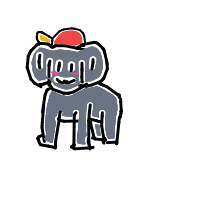 elephant with a hat drawing by thyh in Artbitrator