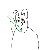 panda eating bamboo drawing by richardalejandro in Artbitrator