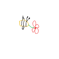 bee carrying flower drawing by prophetx in Artbitrator