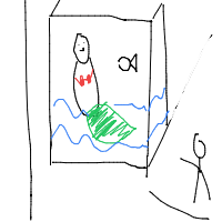 mermaid at aquarium drawing by prophetx in Artbitrator