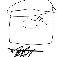 fish in bowl drawing by budddy in Artbitrator