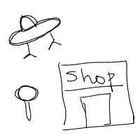 alien at grocery store drawing by tutu in Artbitrator