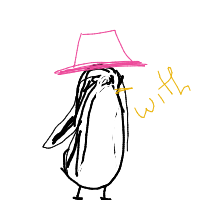 penguin with a hat drawing by tutu in Artbitrator