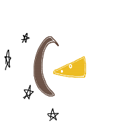 moon eating cheese drawing by maya48444 in Artbitrator