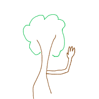 tree giving high five drawing by maya48444 in Artbitrator