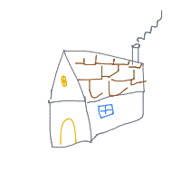 house with chimney drawing by hira in Artbitrator