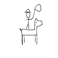 cowboy on tiny horse drawing by maya48444 in Artbitrator