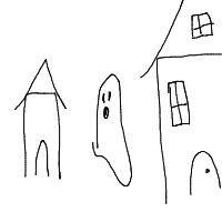 ghost haunting wrong house drawing by maya48444 in Artbitrator