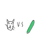 cat vs cucumber drawing by maya48444 in Artbitrator