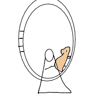 hamster on wheel drawing by maya48444 in Artbitrator