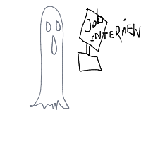 ghost at job interview drawing by pranjal_34 in Artbitrator