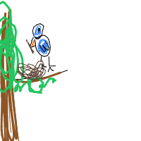 bird building nest drawing by maleynreincarnated in Artbitrator