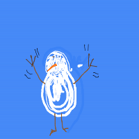 waving snowman drawing by oissayshi in Artbitrator