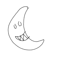 moon smiling drawing by rizky in Artbitrator