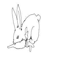 rabbit eating carrot drawing by stev in Artbitrator