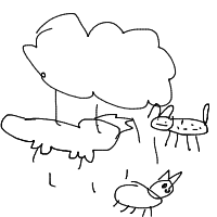 raining cats and dogs drawing by antuhneee in Artbitrator