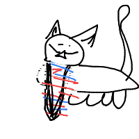 cat with tie drawing by antuhneee in Artbitrator