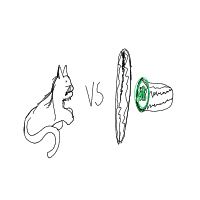 cat vs cucumber drawing by nanacantdraw in Artbitrator