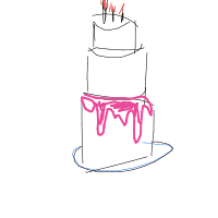 birthday cake drawing by lumii in Artbitrator