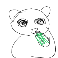 panda eating bamboo drawing by godarabella in Artbitrator