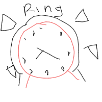 alarm clock ringing drawing by godarabella in Artbitrator
