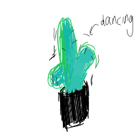 dancing cactus drawing by lana in Artbitrator