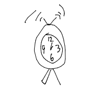alarm clock ringing drawing by solara in Artbitrator