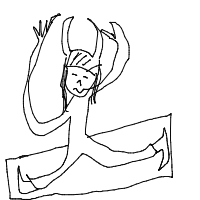 viking at yoga class drawing by solara in Artbitrator