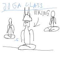viking at yoga class drawing by frajerkarel in Artbitrator