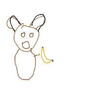 monkey with banana drawing by guest-fq2n2mpl1 in Artbitrator