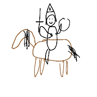 knight riding a horse drawing by guest-7ict8csvm in Artbitrator