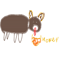 bear eating honey drawing by guest-7ict8csvm in Artbitrator