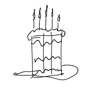 birthday cake drawing by codyyoungtattooer in Artbitrator