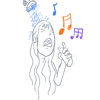 singing in shower drawing by codyyoungtattooer in Artbitrator