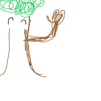 tree giving high five drawing by nobody in Artbitrator