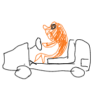 goldfish driving car drawing by nobody in Artbitrator
