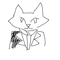 cat wearing suit drawing by nobody in Artbitrator
