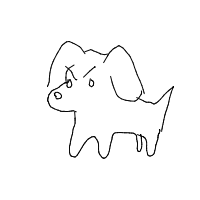 grumpy dog drawing by nobody in Artbitrator