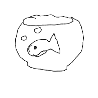 fish in bowl drawing by nobody in Artbitrator