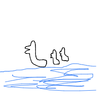 duck leading ducklings drawing by maya48444 in Artbitrator