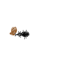 ant carrying giant crumb drawing by maya48444 in Artbitrator