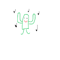 dancing cactus drawing by user1 in Artbitrator