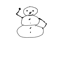 waving snowman drawing by arven in Artbitrator