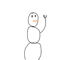 waving snowman drawing by devilman1258 in Artbitrator