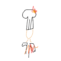 chef on fire drawing by devilman1258 in Artbitrator